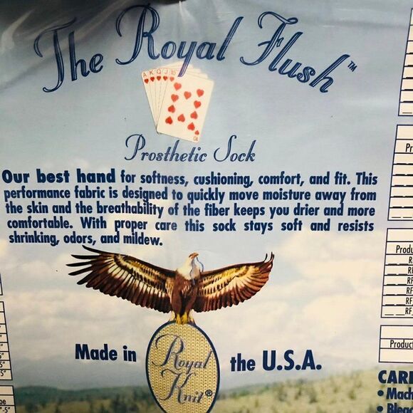 The Royal Flush Prosthetic Sock Large - Picture 2 of 4